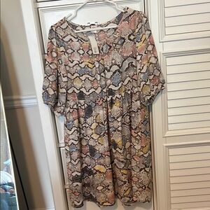 Multicolor Snake Print Dress